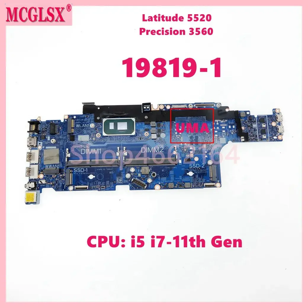 19819-1 con i5 i7-11th Gen CPU UMA/T500 GPU placa base para portátil Dell Latitude 5520 Precision 3560 placa base para ordenador portátil - imagen 4