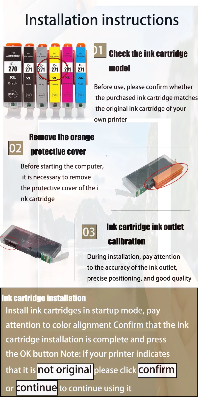 5 uds PGI-270 CLI-271 270xl 271xl cartuchos de tinta compatibles para canon MG7720 TS8020 TS9020 TS6020 impresora 270 271 PGI270 cli271 - imagen 5