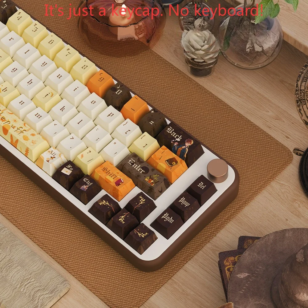 Juego de teclas Hufflepuff, 158 teclas, teclas personalizadas PBT Cherry, personalizadas para teclas de repuesto de teclado mecánico Mx Cherry - imagen 3