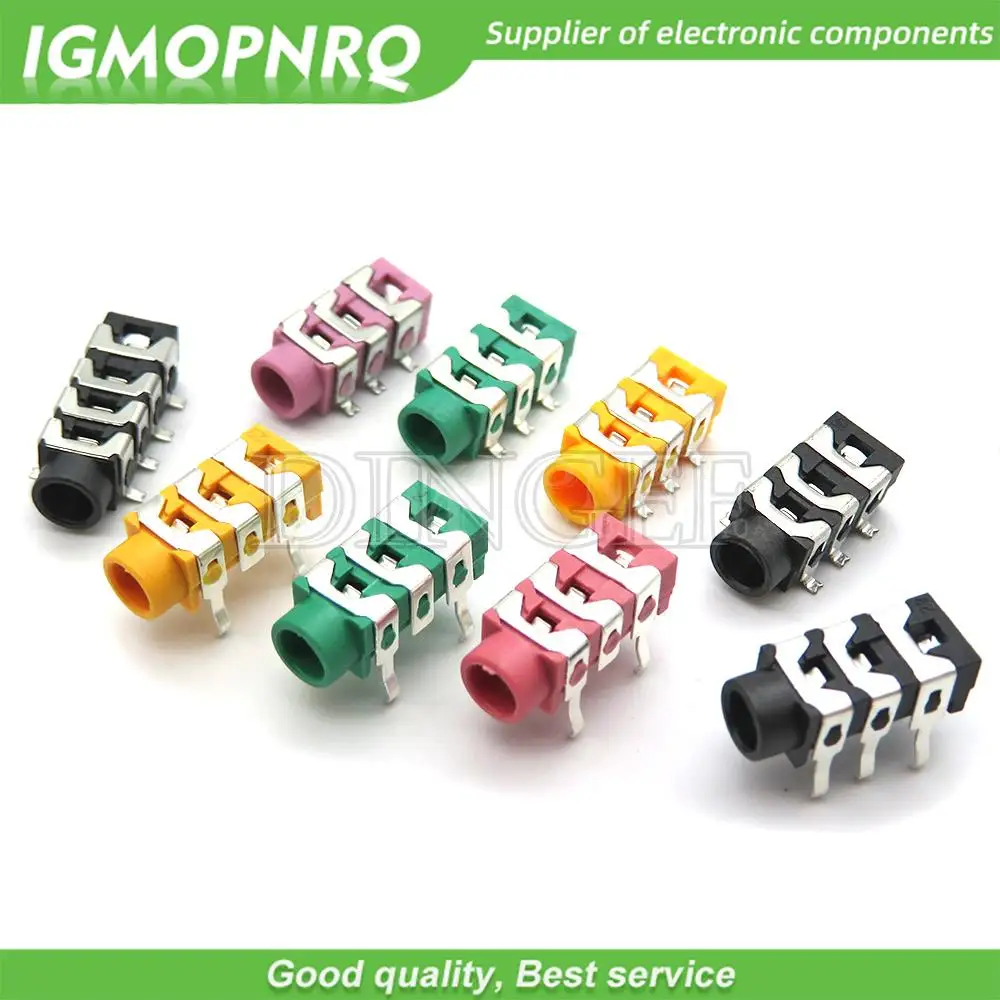 10 Uds PJ-313 conector para auriculares de 3,5 MM Audio y vídeo hembra conector estéreo de doble canal montaje en Panel de soldadura estéreo 5P/6P SMD DIP - imagen 3