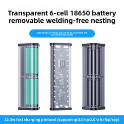 Carcasa para Power Bank 18650 Transparente con LED 22,5 W