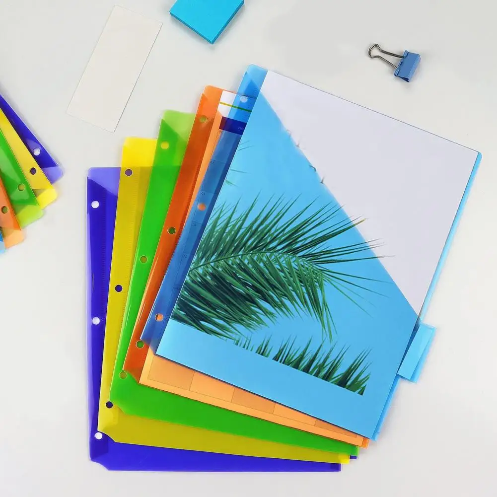 Separadores de carpetas de 8 pestañas Separadores de carpetas de pestañas coloridos con bolsillos para una fácil organización Paquete de 8 pestañas divisorias de libros de trabajo 3 para la escuela - imagen 3