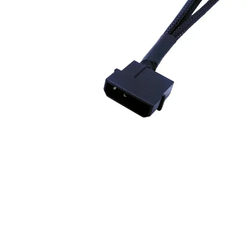 Cable de ventilador PWM de 4 pines de alta calidad, 1 a 3 vías, conector de Cable de extensión de 26,5 cm de longitud, funda negra, 1 Uds. Divisor - imagen 3