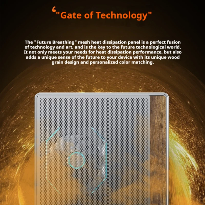 HESTART-placa base Star Track X ATX, lado de cristal transparente, TYPE-C, compatible con 360/240, caja de juegos para ordenador de escritorio refrigerada por agua - imagen 5