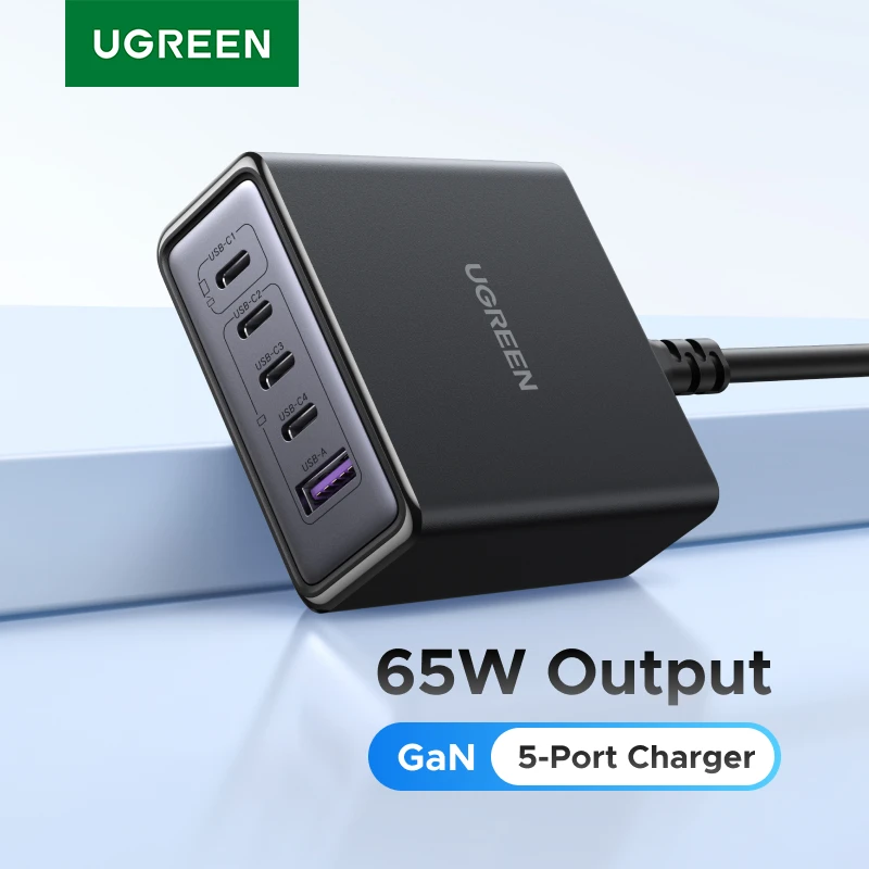 UGREEN 65W 100W GaN cargador PPS QC4.0 PD3.0 cargador de ordenador portátil de escritorio para iPhone17 16 15 Pro Xiaomi Samsung Tablet iPad Macbook Air - imagen 2