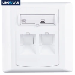 Linkwylan Placa de Pared RJ45 CAT6 para Red LAN