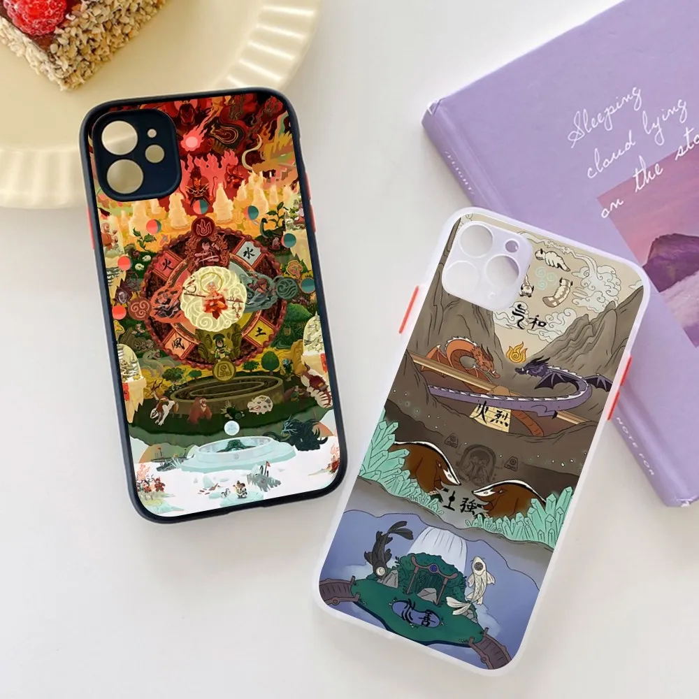 A-Avatars The Last A-Airbender Anime funda de teléfono para IPhone 14 X XR XS 7 8 Plus 11 12 13 Pro MAX 13mini funda mate a prueba de golpes - imagen 4