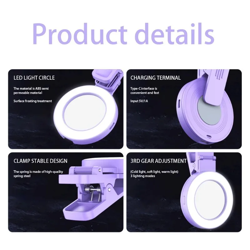 Mini anillo de luz LED Universal para teléfono, iluminación fotográfica, lámparas de fotografía, luz de Video, fotografía, foto, IPhone - imagen 5