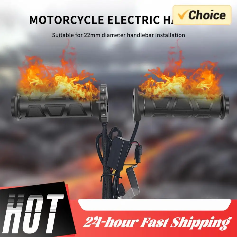 Empuñaduras calentadas a mano para motocicleta de calentamiento rápido, mango de calefacción eléctrica, regulación de temperatura, manillar calefactor para motocicleta de invierno