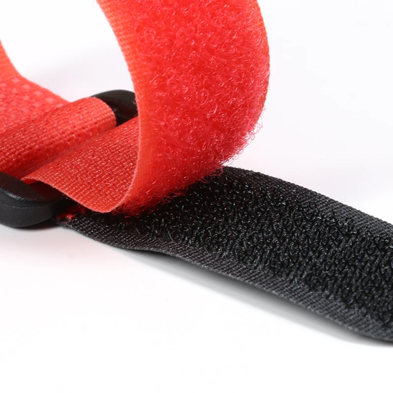 Bridas para cables rojas, autoadhesivas reutilizables de nailon, correa de 20mm de ancho, hebilla inversa, organizador de cables, cierre de paquete de bucle de gancho - imagen 4