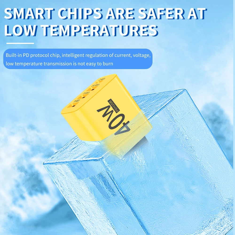 40W PD 3USB tipo C 4 puertos carga súper rápida cargador de teléfono móvil QC 3,0 adaptador de enchufe UE/EE. UU. para iPhone Xiaomi Samsung Huawei - imagen 4