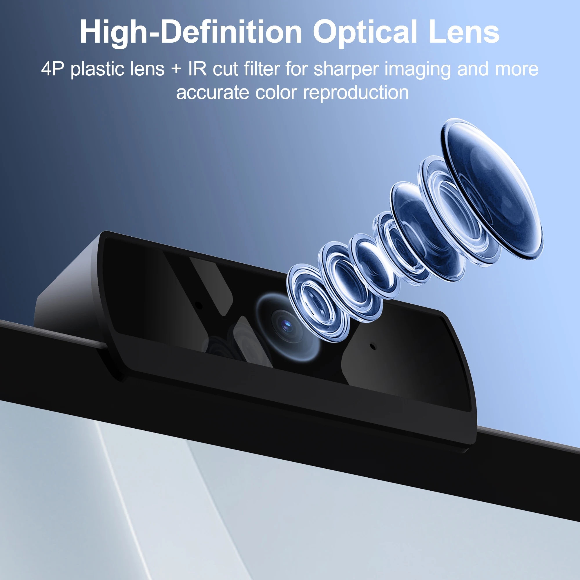 Cámara Web HD 1080P con micrófono, cámara web USB con enfoque automático, cámara para PC y portátil para transmisión en vivo/videollamadas/conferencia Plug and Play - imagen 5