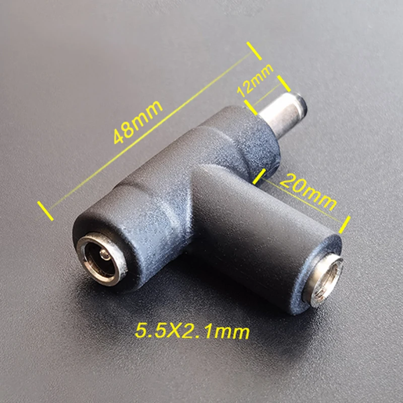 Fuente de alimentación CC macho y dos hembra, adaptador de tres vías CC, enchufe de alimentación de 1/2 en forma de T 5,5*2,1/5,5*2,5mm para monitoreo/portátil - imagen 5