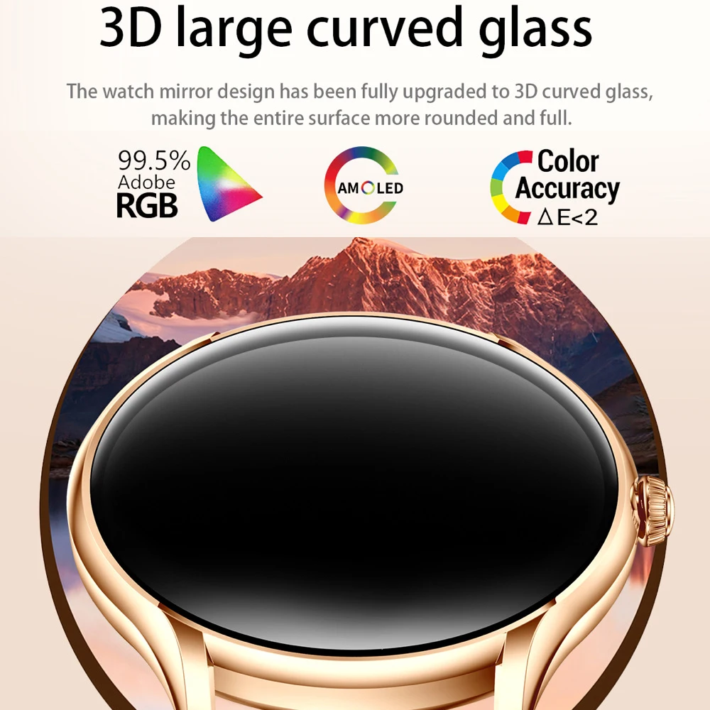 Reloj inteligente ultrafino de 7,9mm para mujer, pantalla AMOLED de 1,43 ", llamada de diente azul, relojes inteligentes, ritmo cardíaco, salud, deportes, Fitness, música para mujer - imagen 3