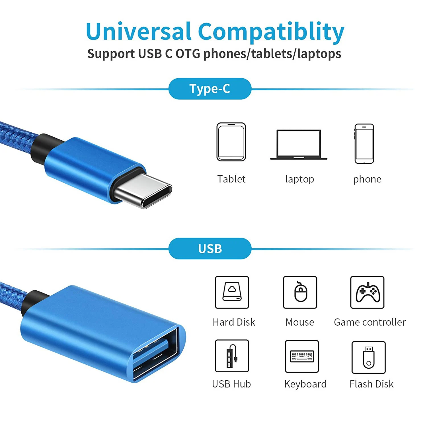 Cable adaptador OTG tipo C a USB 3,0 para Samsung, Xiaomi, Android, unidad Flash de teléfono, convertidor de Cable de datos OTG para iPad, MacBook Pro - imagen 4