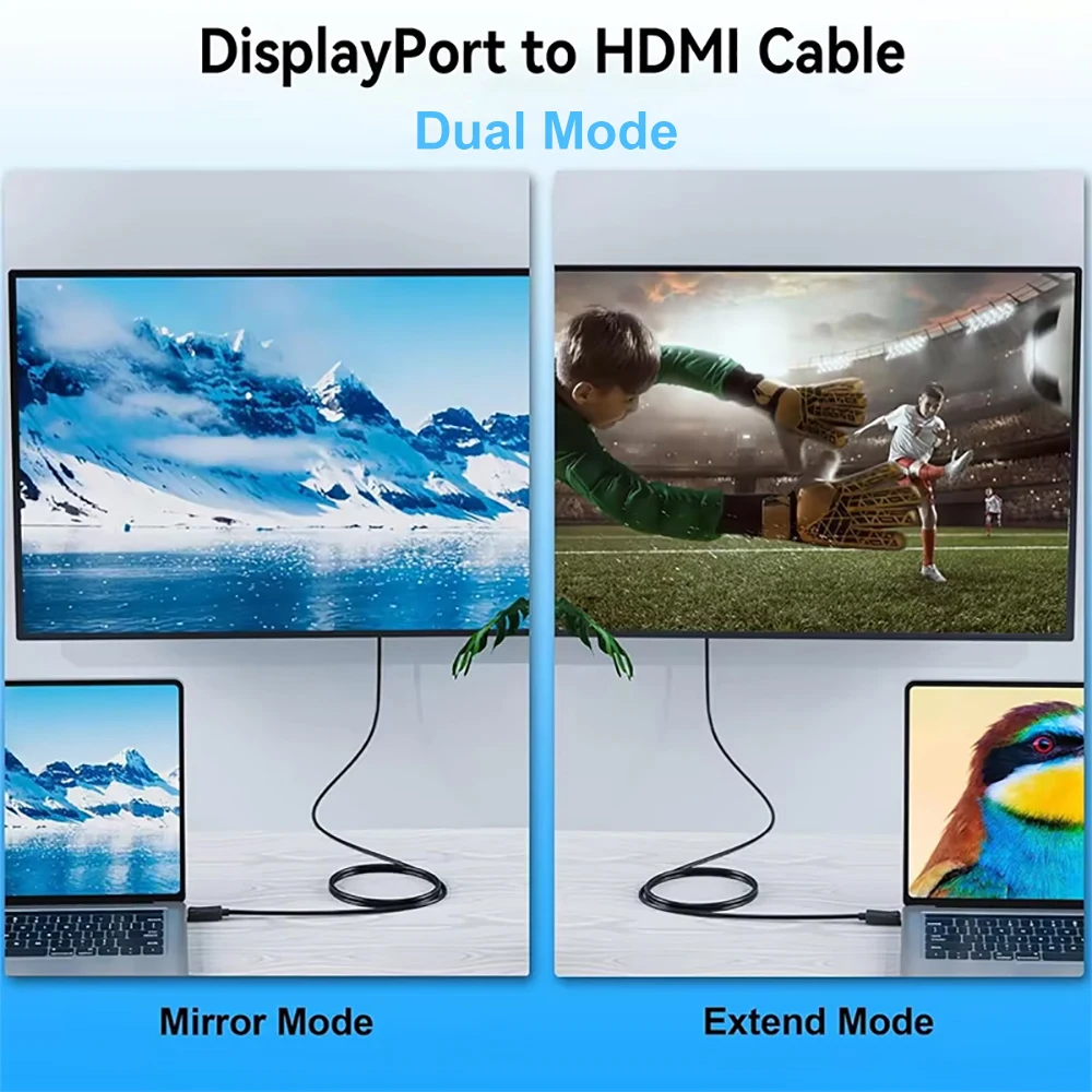 Cable 4K DisplayPort a HDMI, adaptador DP a HD, Cable de Audio y vídeo DisplayPort de 1,8 m para PC, portátil, Monitor de proyector HDTV - imagen 3
