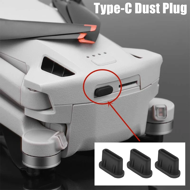 Cubierta antipolvo de silicona tipo C para DJI Mini 3 Pro/RC-N1/DJI RC - Protector de puerto de carga antipolvo y humedad - imagen 2