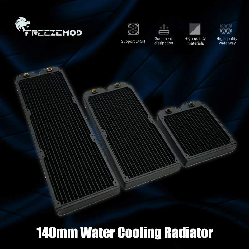 Radiador de refrigeración por agua para PC, Enfriador de agua líquida de cobre de 140/280/420MM, CPU, GPU, intercambiador de calor para ventilador de 140MM - imagen 5