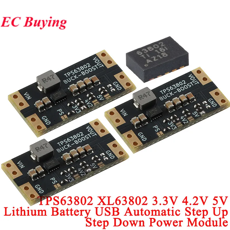 10 uds/1 unidad XL63802 3,3 V 5V batería de litio USB regulador de voltaje automático reductor módulo de potencia Boost Buck Board TPS63802 - imagen 2