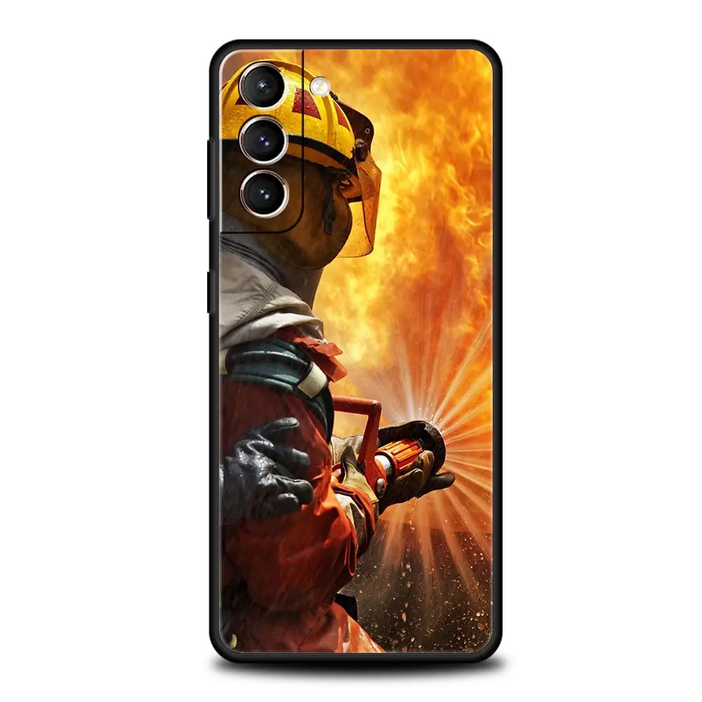 Funda de teléfono de bombero para Samsung Galaxy S24 S23 S22 S20 Ultra S21 FE 5G S10 S9 Plus S10E S8 funda de silicona suave - imagen 2
