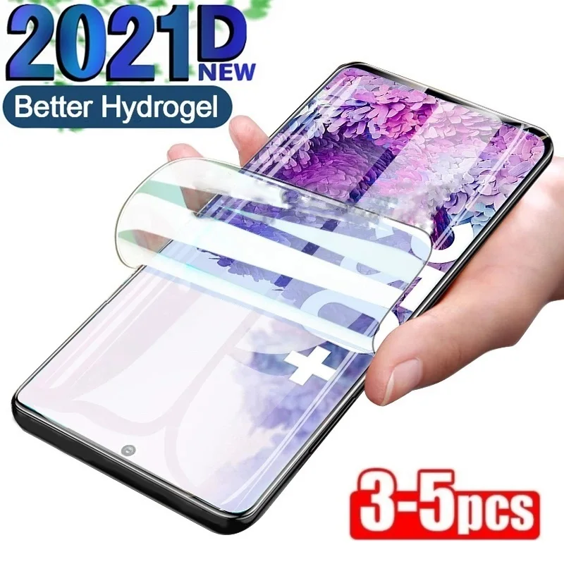 3-5 Uds película de hidrogel para Samsung Galaxy S24 S23 S22 S8 S9 S10 Plus S21 S20 FE 5G A54 A34 A24 A14 Note 20Ultra 9 Protector de pantalla