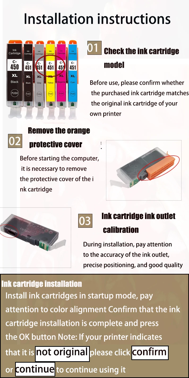 Vilaxh PGI-450 CLI-451 IGP 450 cartucho de tinta para Canon PGI450 CLI451 PIXMA IP7240 MG5440 MG5540 MG6440 MG6640 MG5640 MX924 MX724 - imagen 4