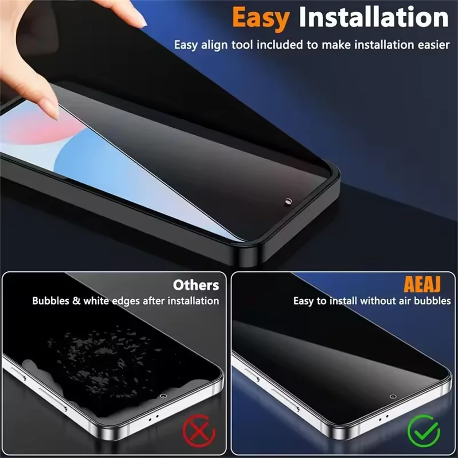 Película protectora de pantalla de privacidad para Samsung Galaxy S21 S22 S23 S24 S25 Plus, vidrio templado protector antiespía Ultra Edge, 2 uds. - imagen 4