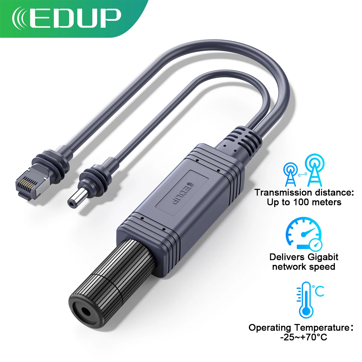 EDUP SK0076 Divisor POE Gigabit aislado de 100 W con interfaz RJ45 Velocidad de 1000 Mbps y salida de alimentación CC confiable para Starlink Mini - imagen 2