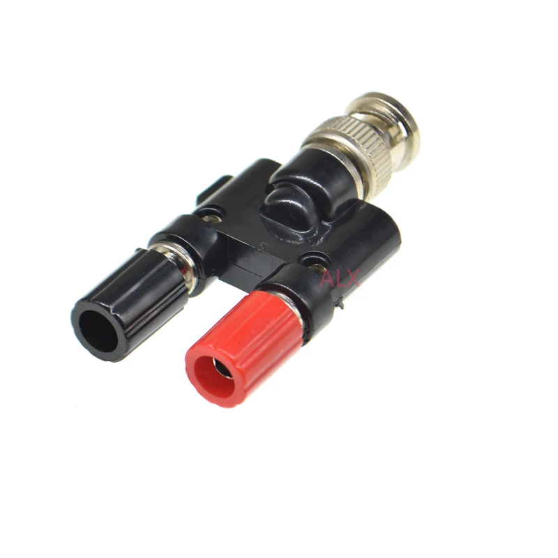 Adaptador de conector BNC macho a dos conectores Banana de 4mm, conector macho a hembra, 1 unidad