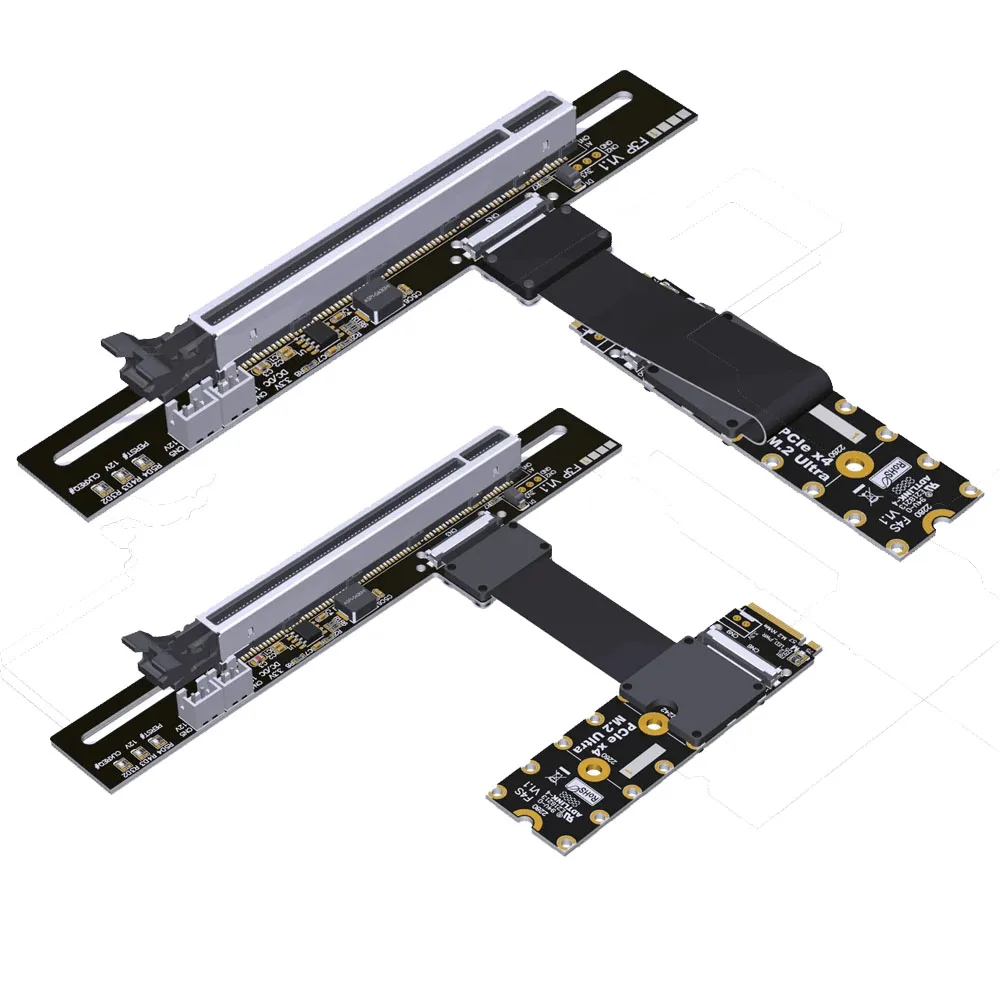 2025 nuevo PCIe 5,0 M.2 NGFF NVMe a PCI-E x16 Cable de extensión GPU Cable de alimentación Sata FFC GEN5 90 ángulo Nvidia/AMD tarjeta gráfica de PC - imagen 4