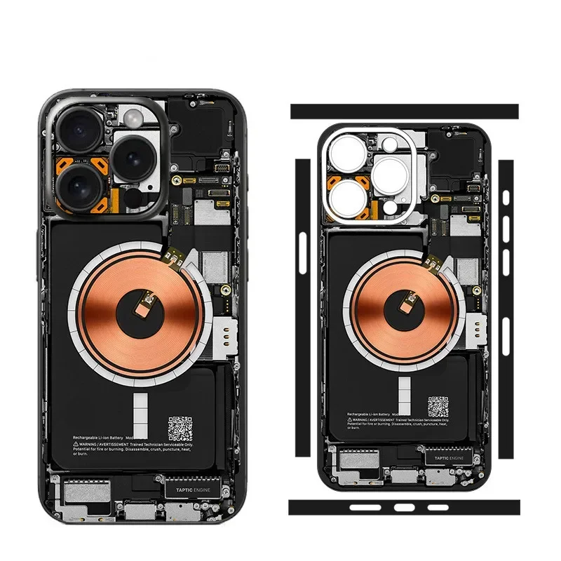 Tear Down Skin Adesivos Stikers para IPhone 15 14 13 Pro Max Plus circuito de cobertura completa camuflaje 3M envoltura cambio de Color pegatina
