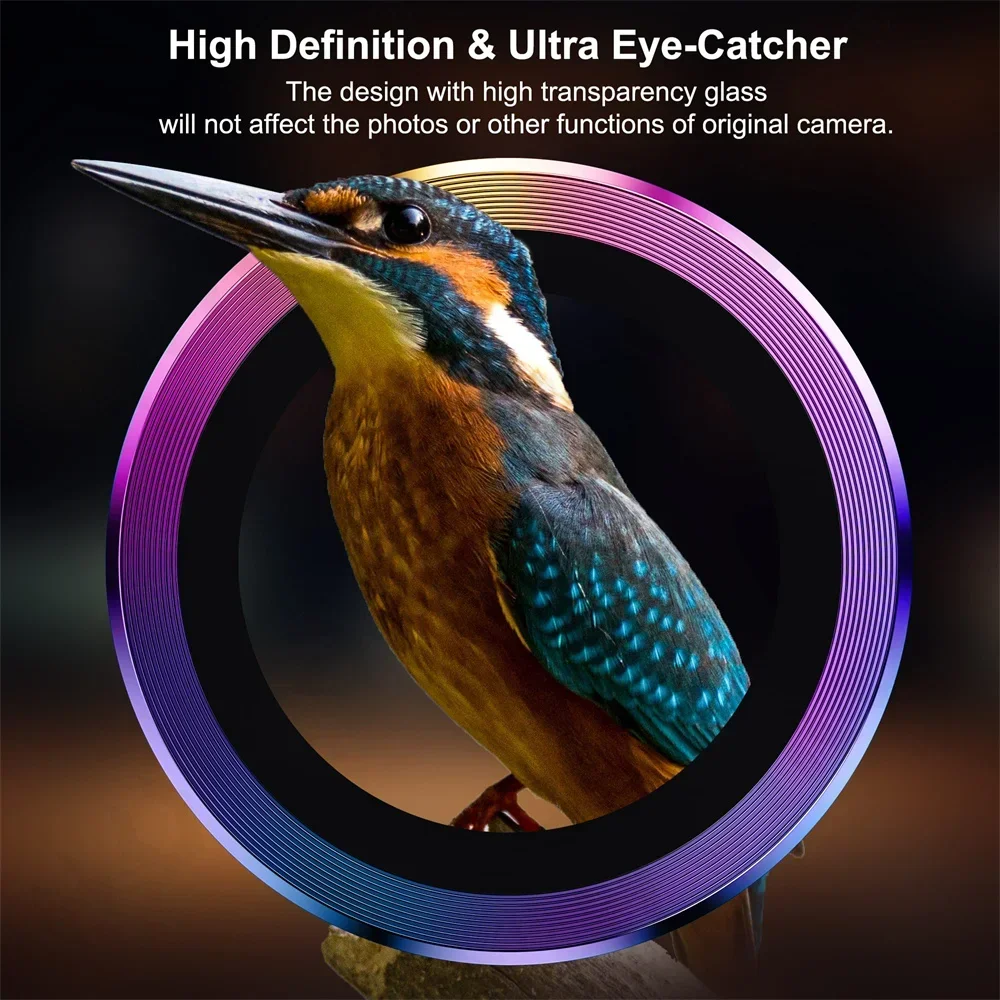 Protector de lente de cámara para Samsung S25 S26 Ultra S24 S23 S22 ultra, película de vidrio templado, anillo de aleación de titanio, accesorios para teléfono - imagen 3