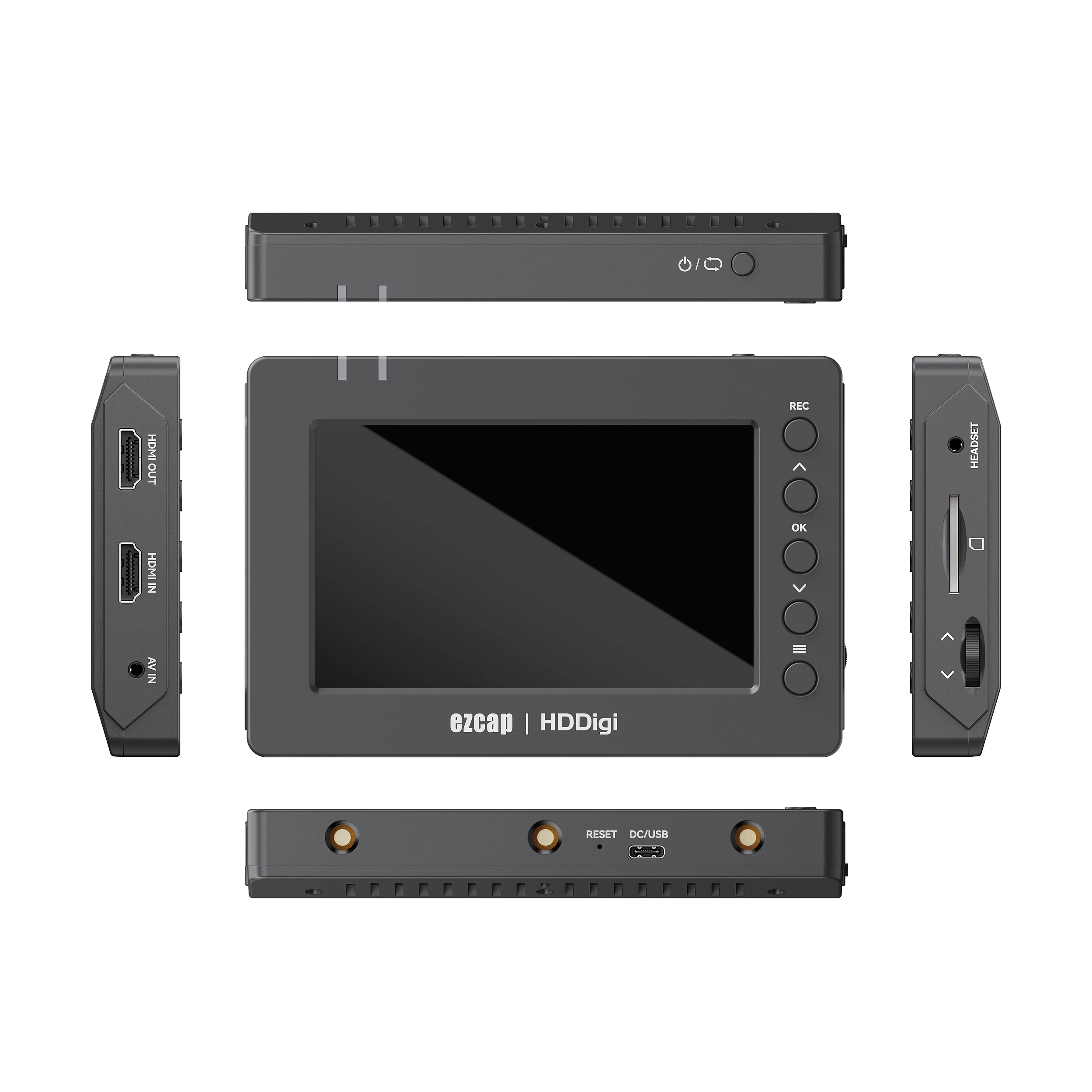 Ezcap 277 1080p HDMI CVBS AV tarjeta de captura de vídeo grabadora de juegos grabación de programación a tarjeta SD pantalla de 5 pulgadas reproducción mezcla de voz - imagen 2