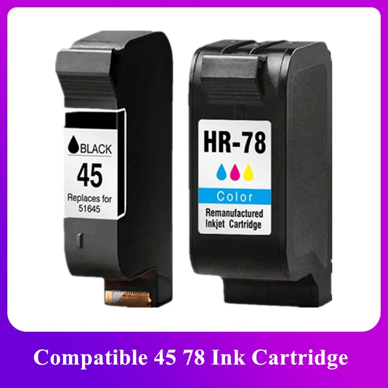 Cartuchos de tinta compatibles para impresoras HP 45 78 deskjet 1220c 3820 3822 6122 6127 930c 932c 940c 950c para HP45 para HP78