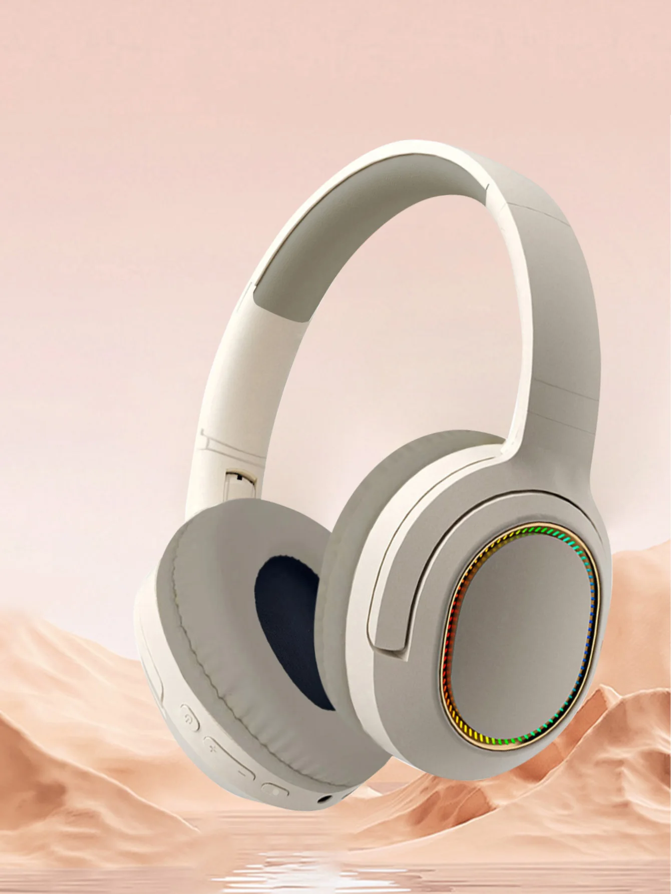 Auriculares Bluetooth sobre la oreja plegables, luces RGB geniales, batería de larga duración, almohadillas suaves para los oídos que no presionan en los oídos - imagen 2