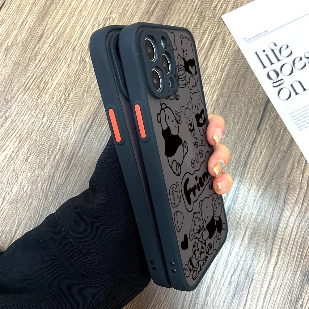 Funda de teléfono Winnie Pooh Bear para Xiaomi Redmi Note 13, 12, 11, 10, 10A, 10X, 9 Prime, 9S, 8 Pro Plus, 4G, 5G, cubierta dura transparente mate - imagen 5
