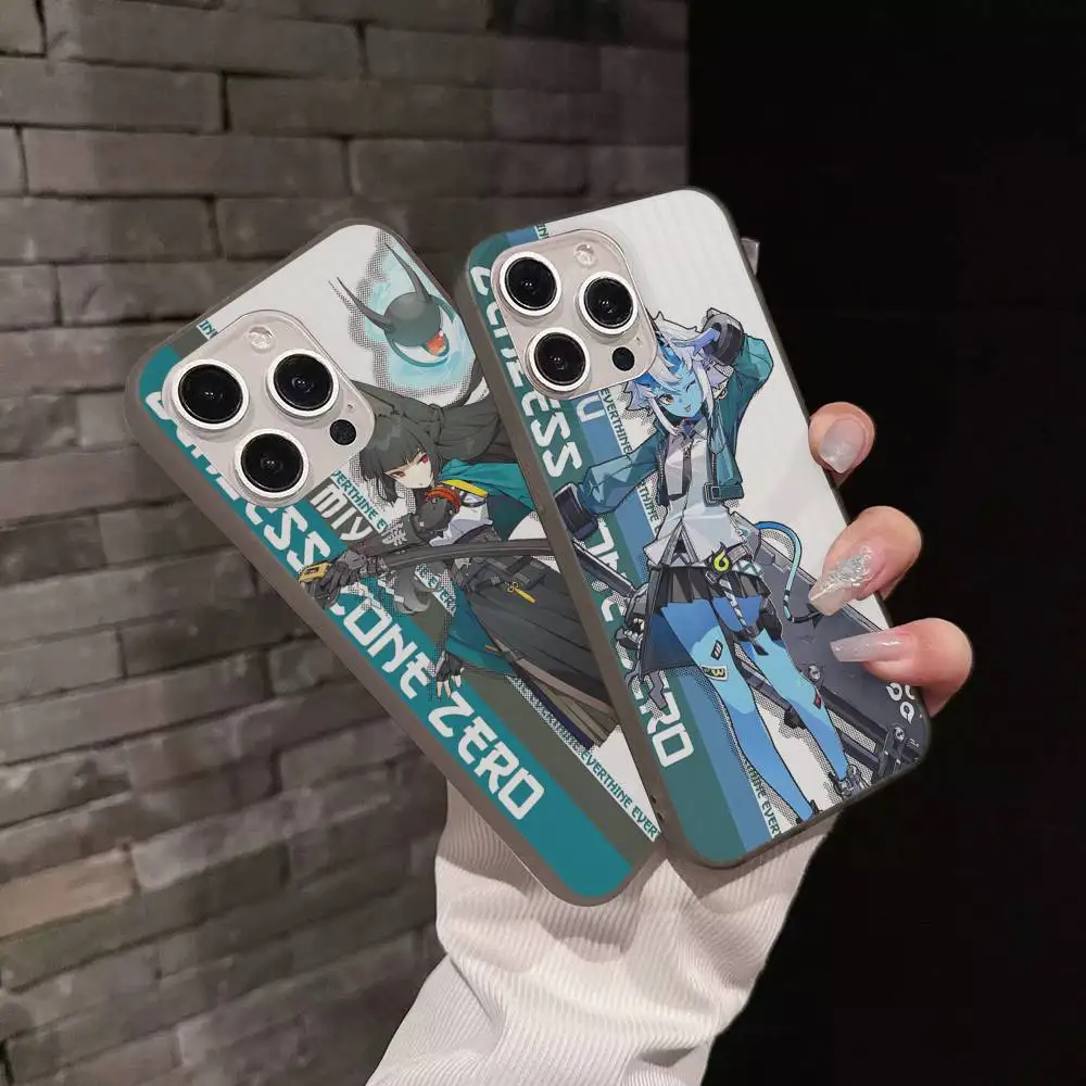 Funda de teléfono Zenless Zone Zero, funda de teléfono con patrón corrugado para iPhone 17 Air 16 15 14 13 Pro Max, funda mate a prueba de golpes