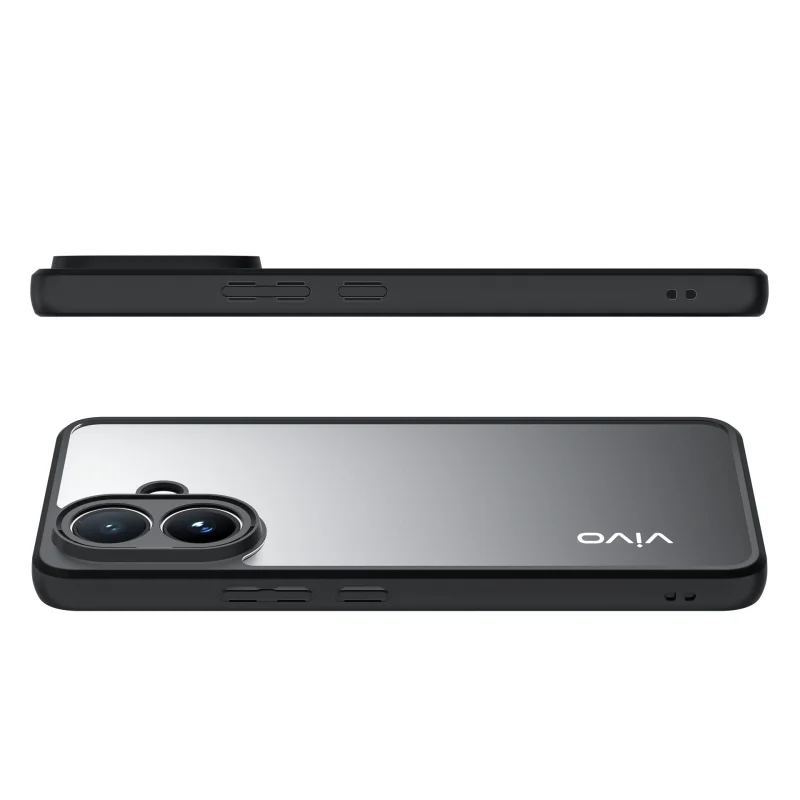 Para Vivo V60 Lite funda Vivo V60 Lite Capa parachoques marco negro mate armadura a prueba de golpes transparente Fundas Vivo V60 Lite - imagen 3