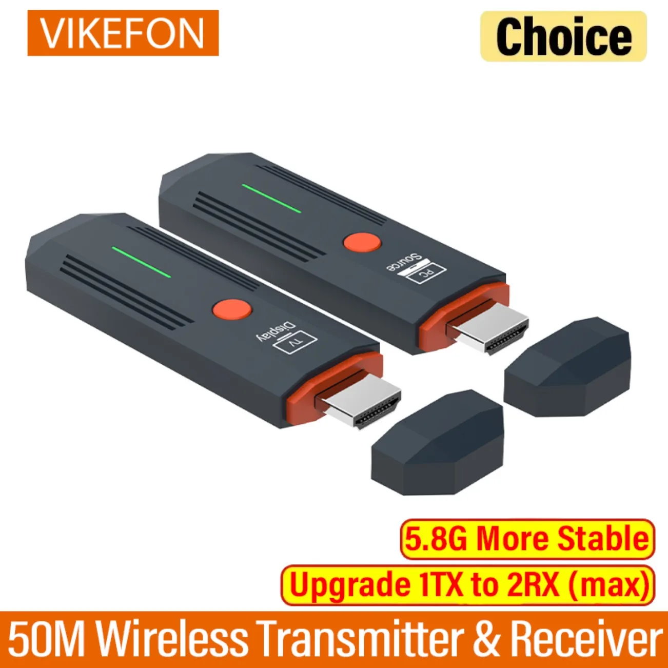 Transmisor y receptor inalámbricos 50M 1080P Extensor de pantalla de vídeo inalámbrico adecuado para cámaras, portátiles y televisores - imagen 2