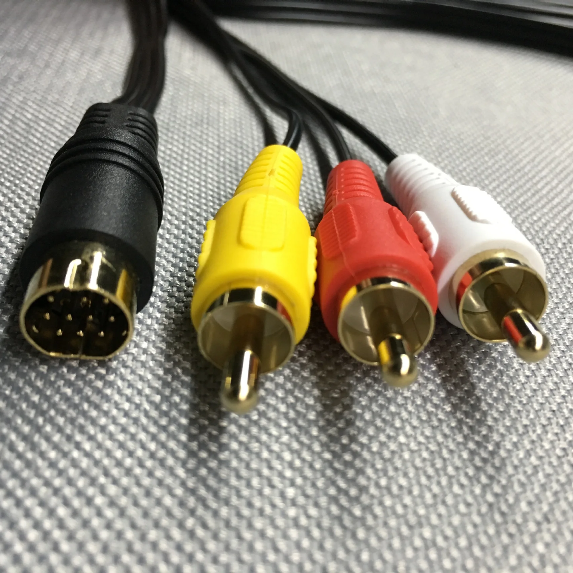 10 Uds. Cable AV de Audio y vídeo con enchufe chapado en níquel para SEGA Saturn A/V RCA Cable para SS para sega mega drive 1/2 - imagen 3