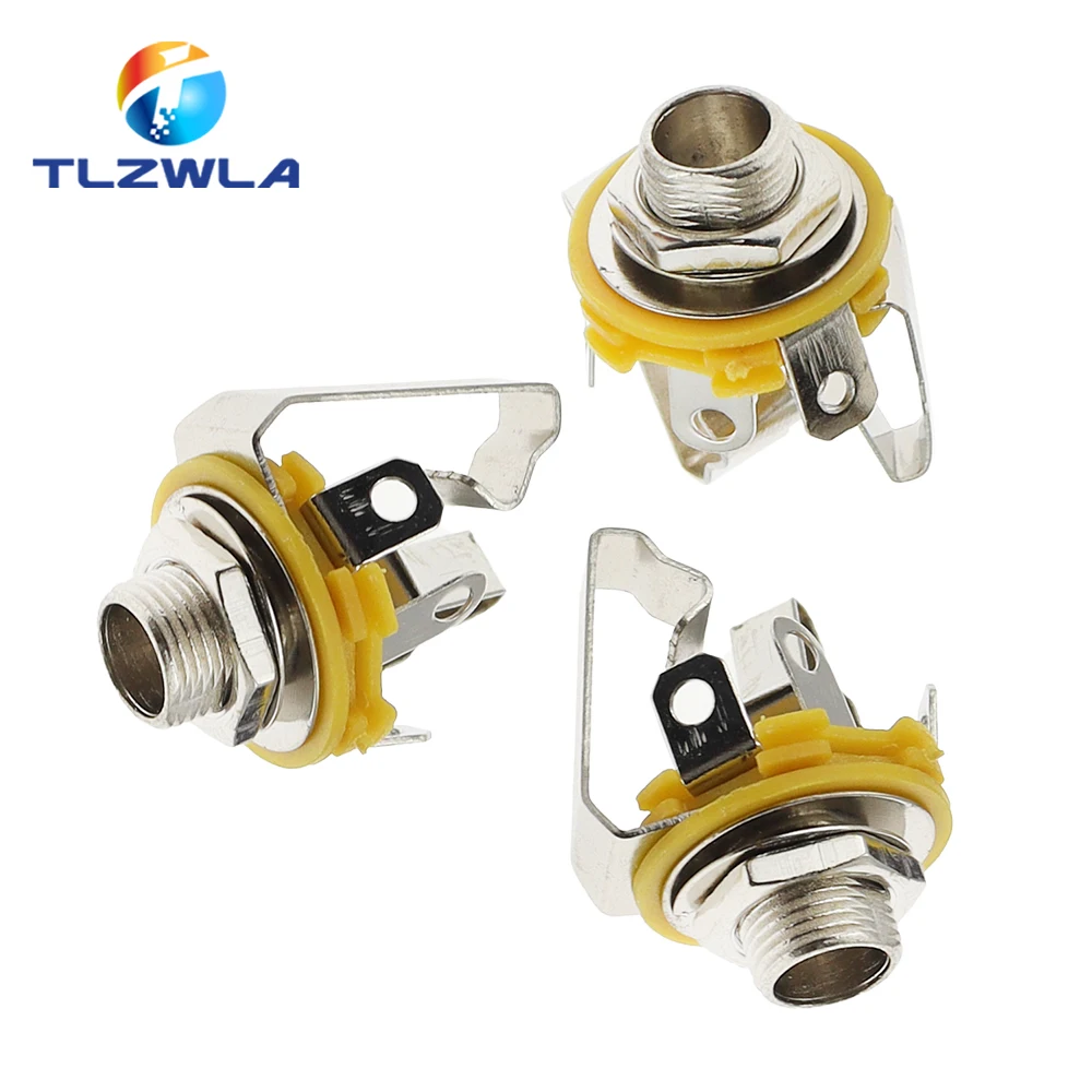 1 Uds 6,35mm/6,5mm conector estéreo de 3 polos conector hembra de Audio 6,35 tipo soldadura enchufe de Panel piezas de bricolaje