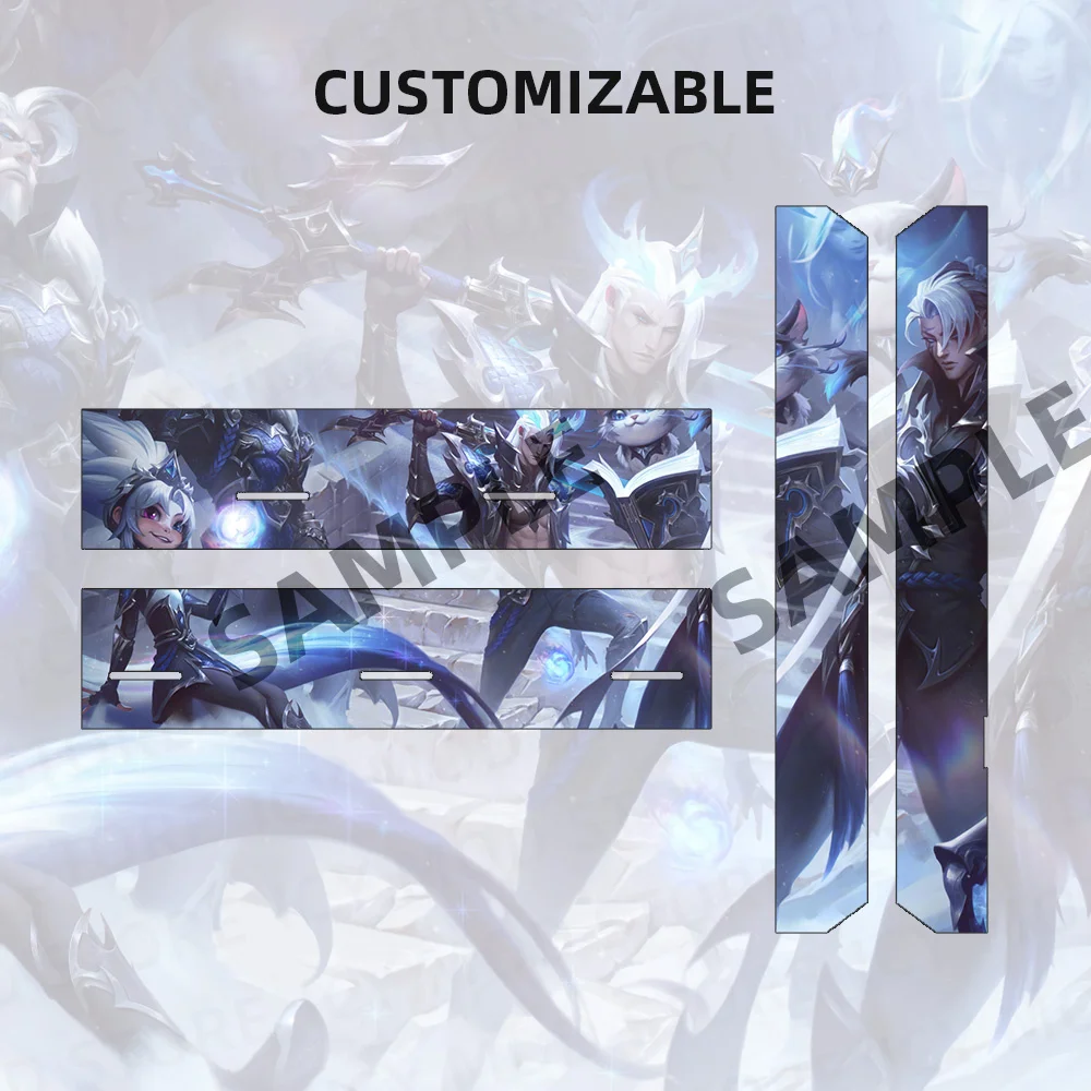 ROG-pegatinas de tela Helios GX601, Funda de cuero personalizada, cubierta de ante ASUS Strix, marco de chasis, cubierta abatible, decoración, MOD, 4 Uds. - imagen 5