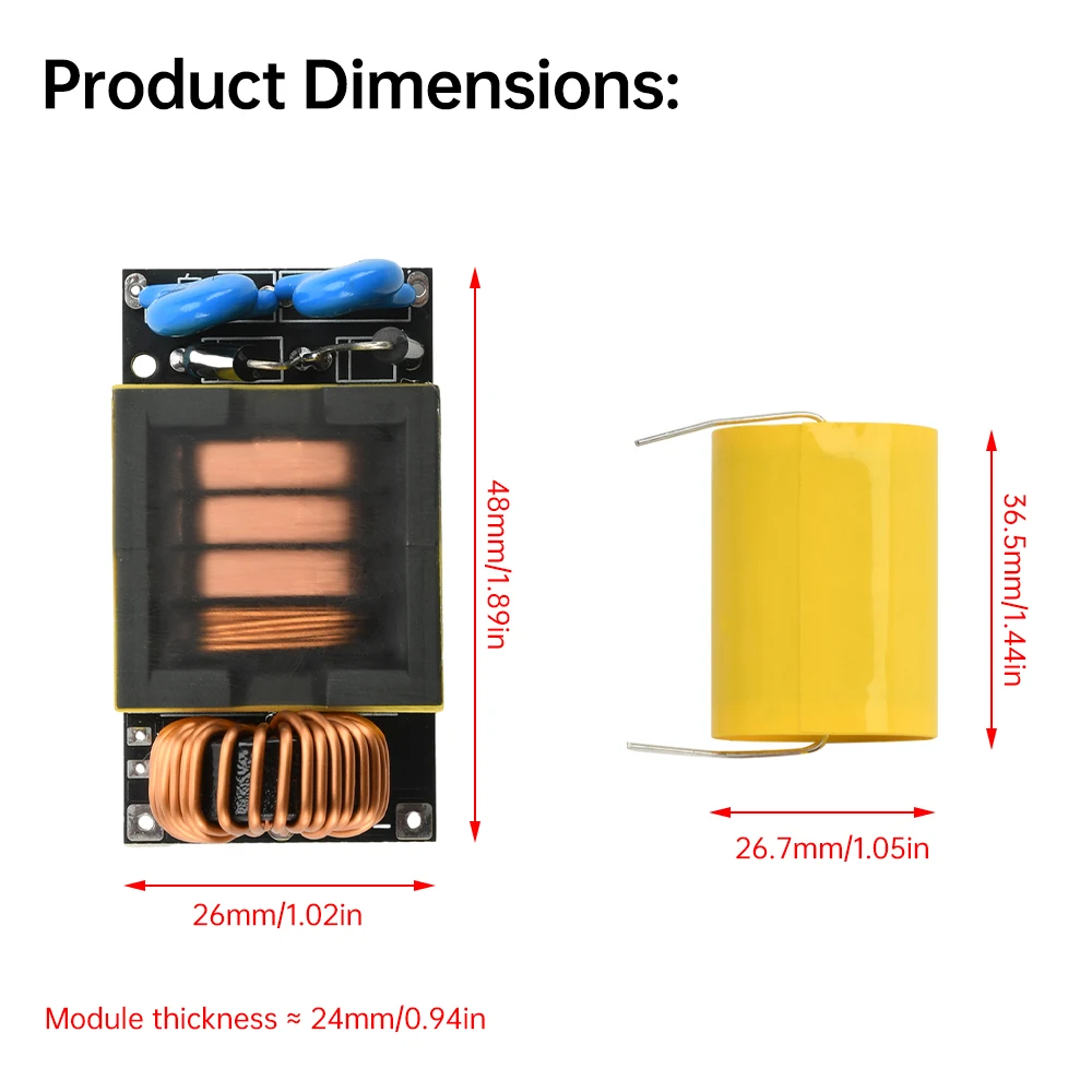 Transformador de alto voltaje DC 3,7 V a 4000V, bobina de encendido, controlador inversor, arco violento, módulo de placa de circuito eléctrico para batido de mosquitos - imagen 4