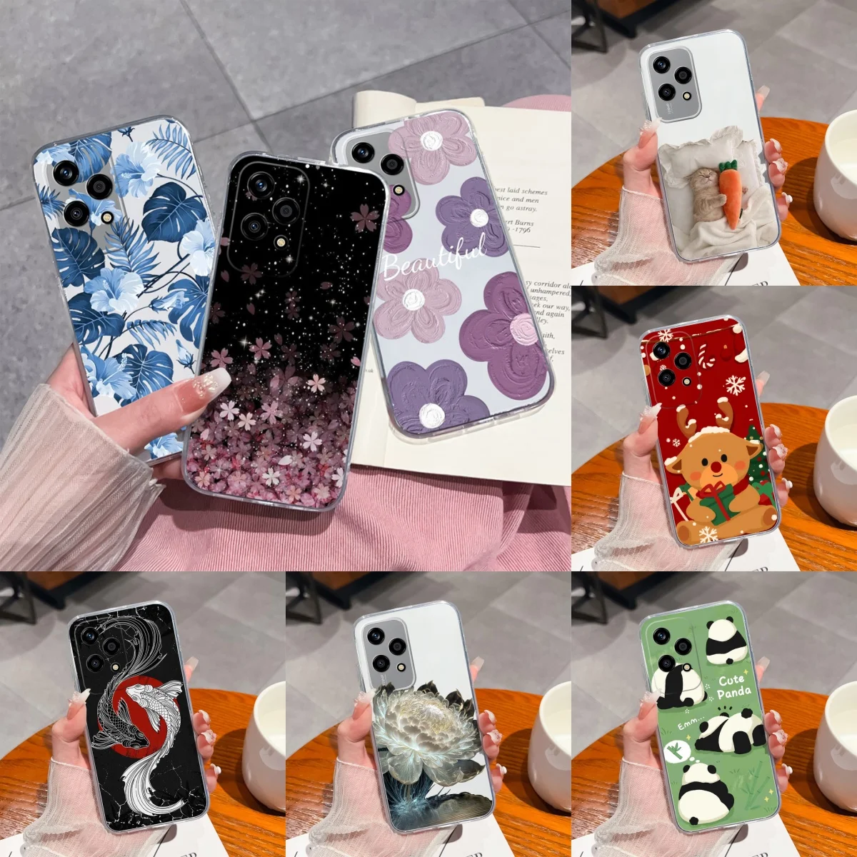 Funda para Honor 200 Lite estilo informal suave transparente ligera contraportada para Honor 200Lite anticaída regalo de Navidad carcasa de teléfono