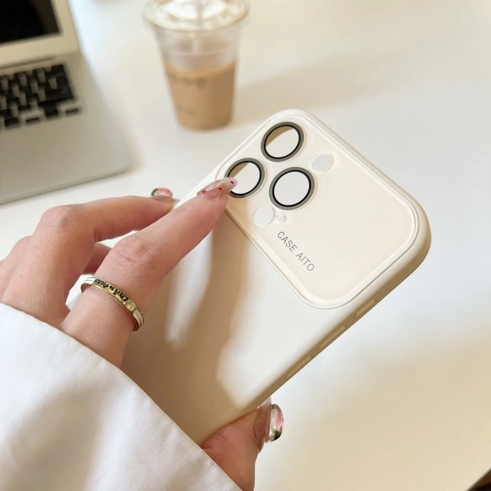 Funda oficial de silicona líquida con ventana grande para iPhone 17 Air 16 15 14 13 12 Pro Max Funda de franela lisa esmerilada a prueba de golpes - imagen 5