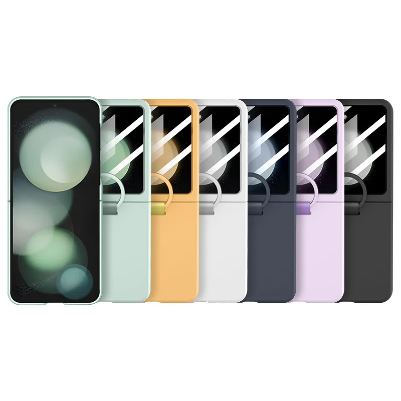2025 funda de cristal con sensación de piel caliente para Samsung Galaxy Z Flip 7 FE 6 5 5G, funda plegable de moda de negocios, fundas antigolpes para Flip5 Flip6