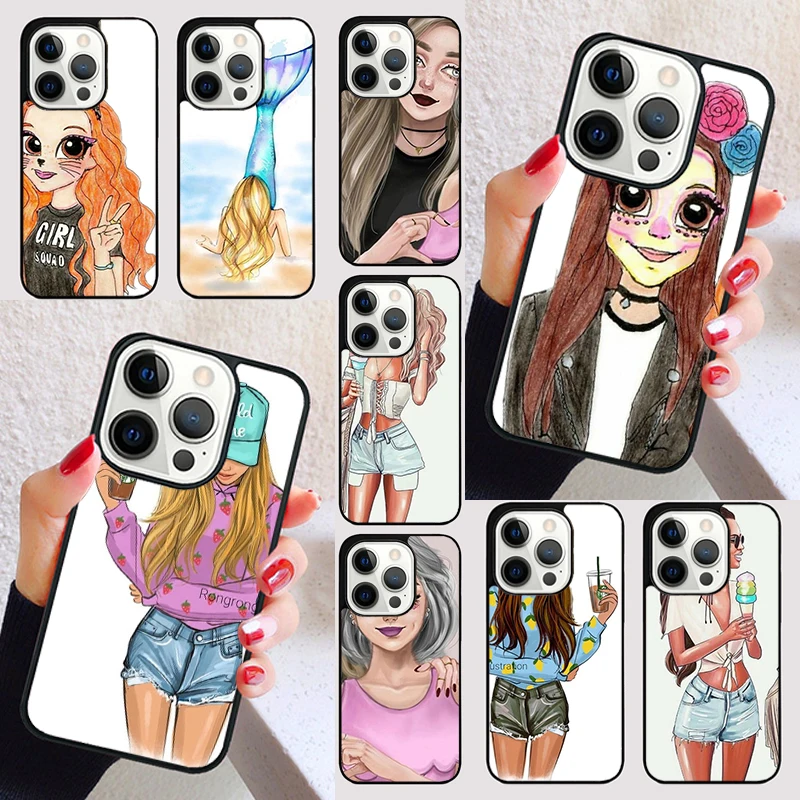 Funda para niñas Bff mejores amigos para siempre para iPhone 17 Air 15 16e 13 12 11 14 Pro Max Max Plus funda para teléfono coque Shell