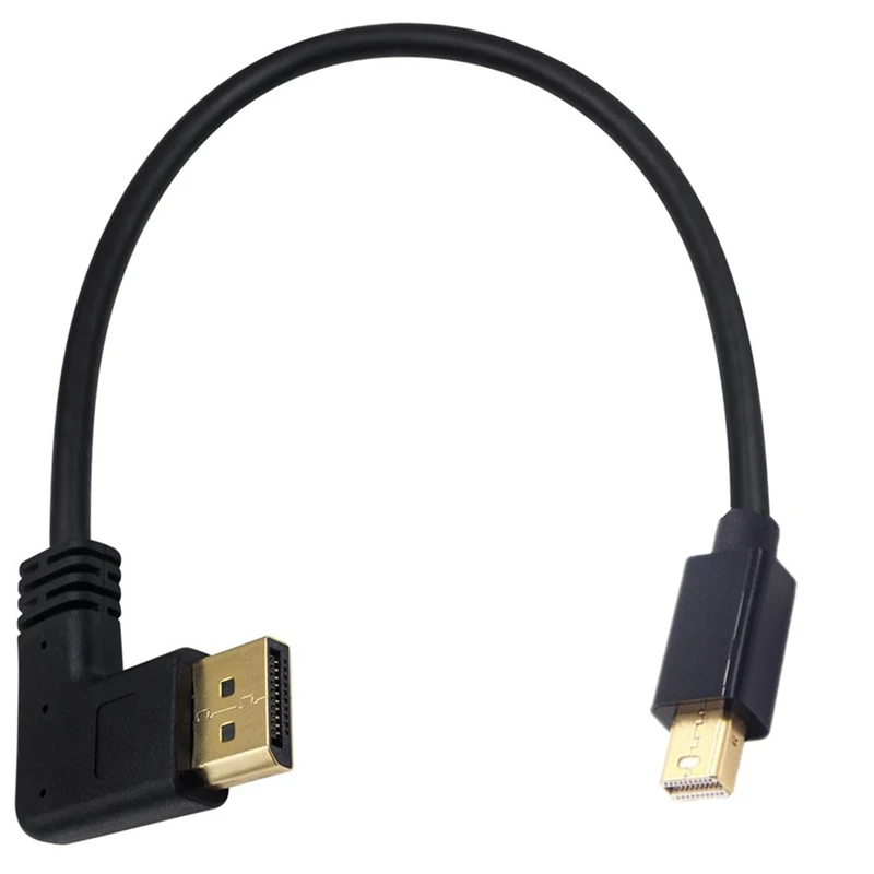 Cable Mini DP de 90 grados de 30cm, Cable de enchufe 4K, puerto de visualización a mini adaptador de Cable Displayport para PC, Cable Digital HDTV Viedo - imagen 2