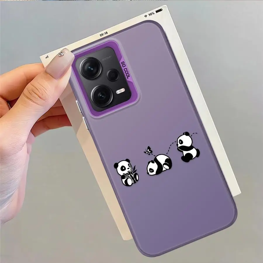 Funda trasera de teléfono para Xiaomi Redmi 9T 12C A1 A2 Plus A5 K60 14C 13C 9C 10C lindo Panda de dibujos animados - imagen 4