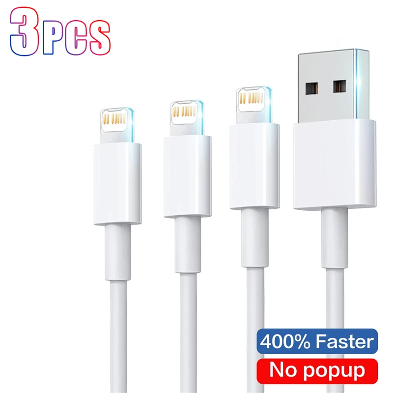 Cable de datos USB de carga rápida para teléfono, cargador Original para Apple iPhone 14, 13, 12, 11 Pro Max, X, XS, XR, iPad, accesorios - imagen 3